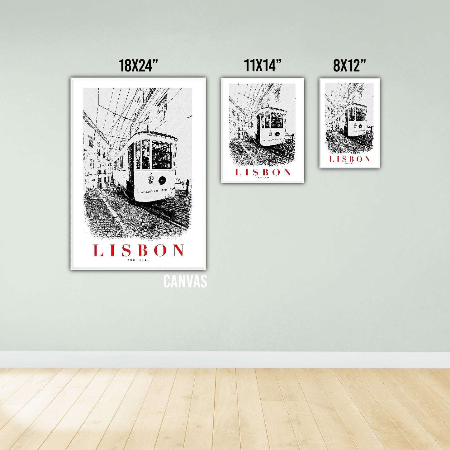 Lisbon Portugal B_W Sketch Art Style Travel Poster Wall Art Print Home Decor Picture Wanderlust