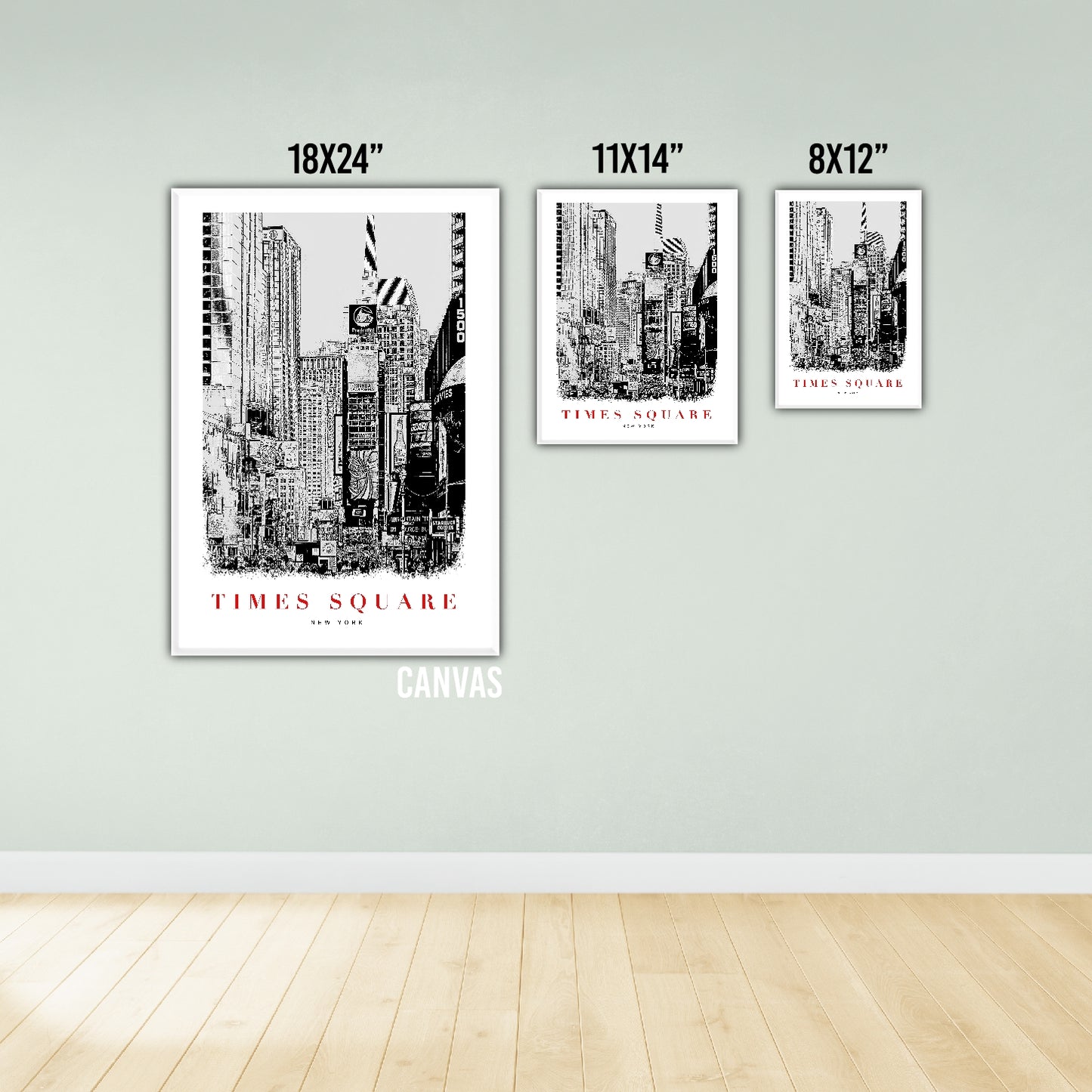 Times Square New York B_W Sketch Art Style Travel Poster Wall Art Print Home Decor Picture Wanderlust