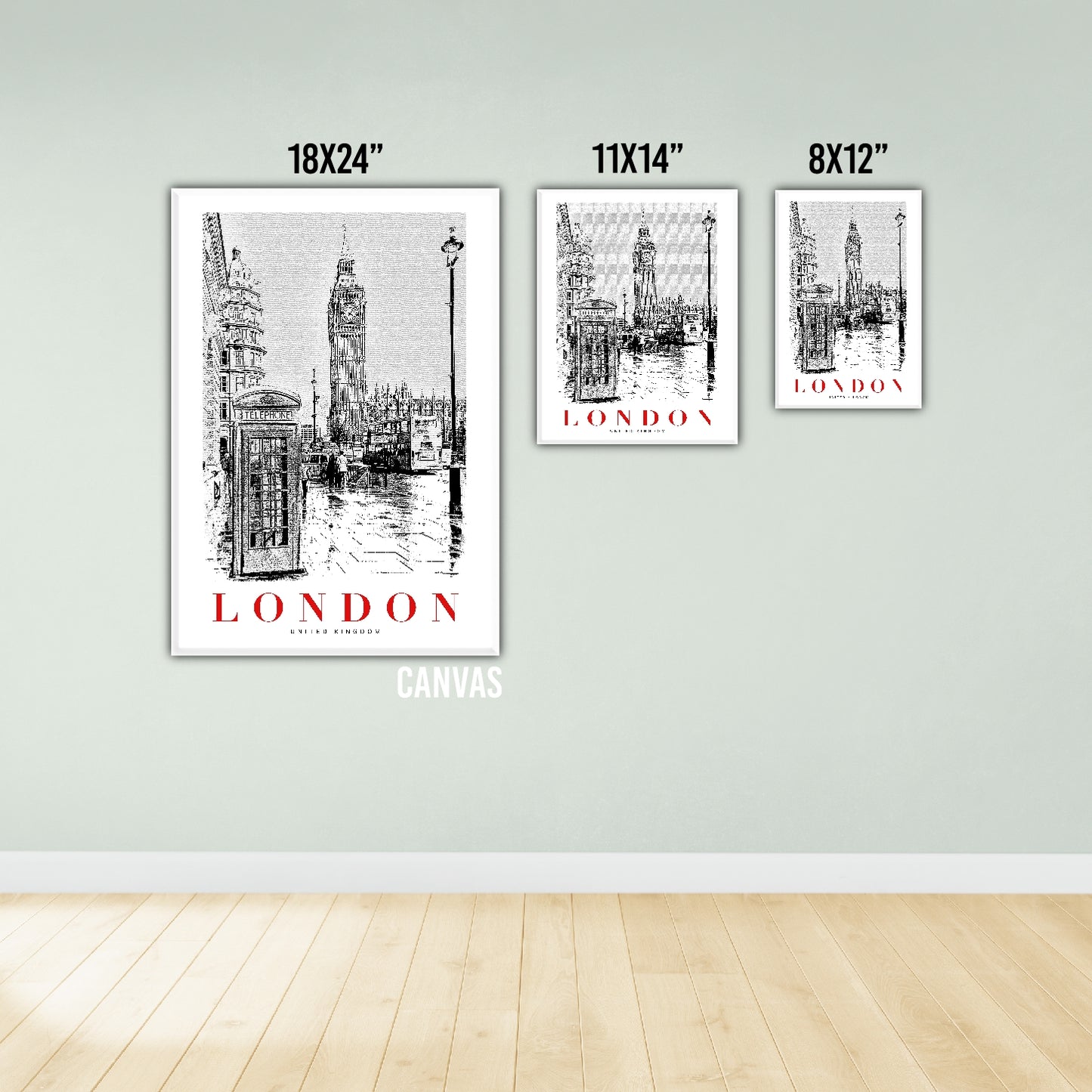 London B_W Sketch Art Style Travel Poster Wall Art Print Home Decor Picture Wanderlust