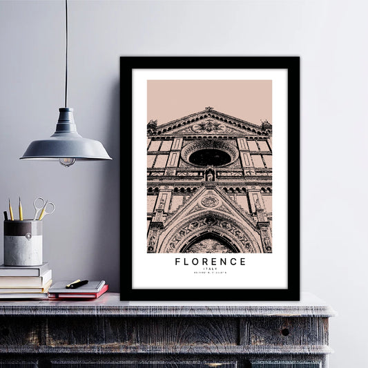 Florence Italy Sketch Art Style Travel Poster Wall Art Print Home Decor Picture Wanderlust