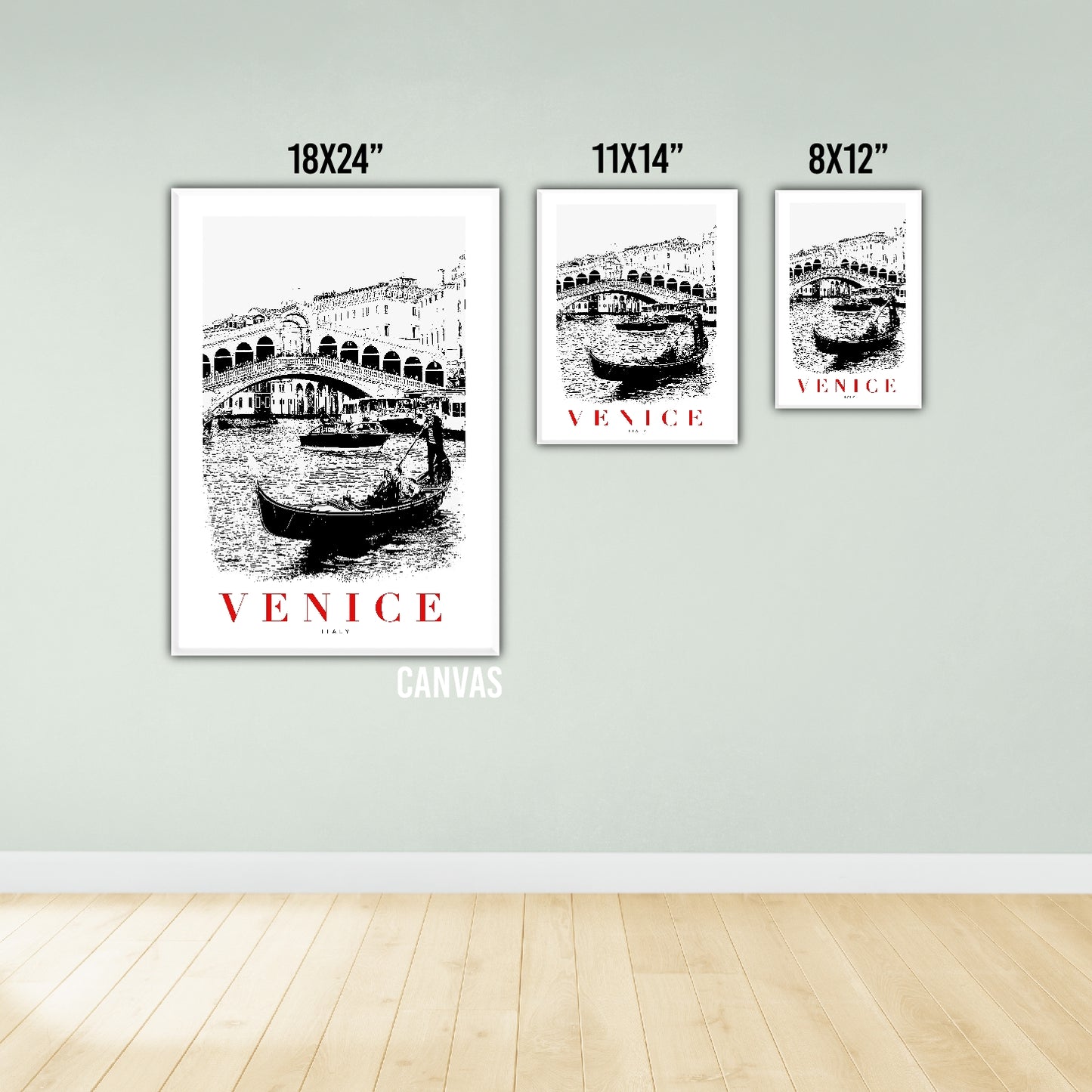 Venice Italy B_W Sketch Art Style Travel Poster Wall Art Print Home Decor Picture Wanderlust