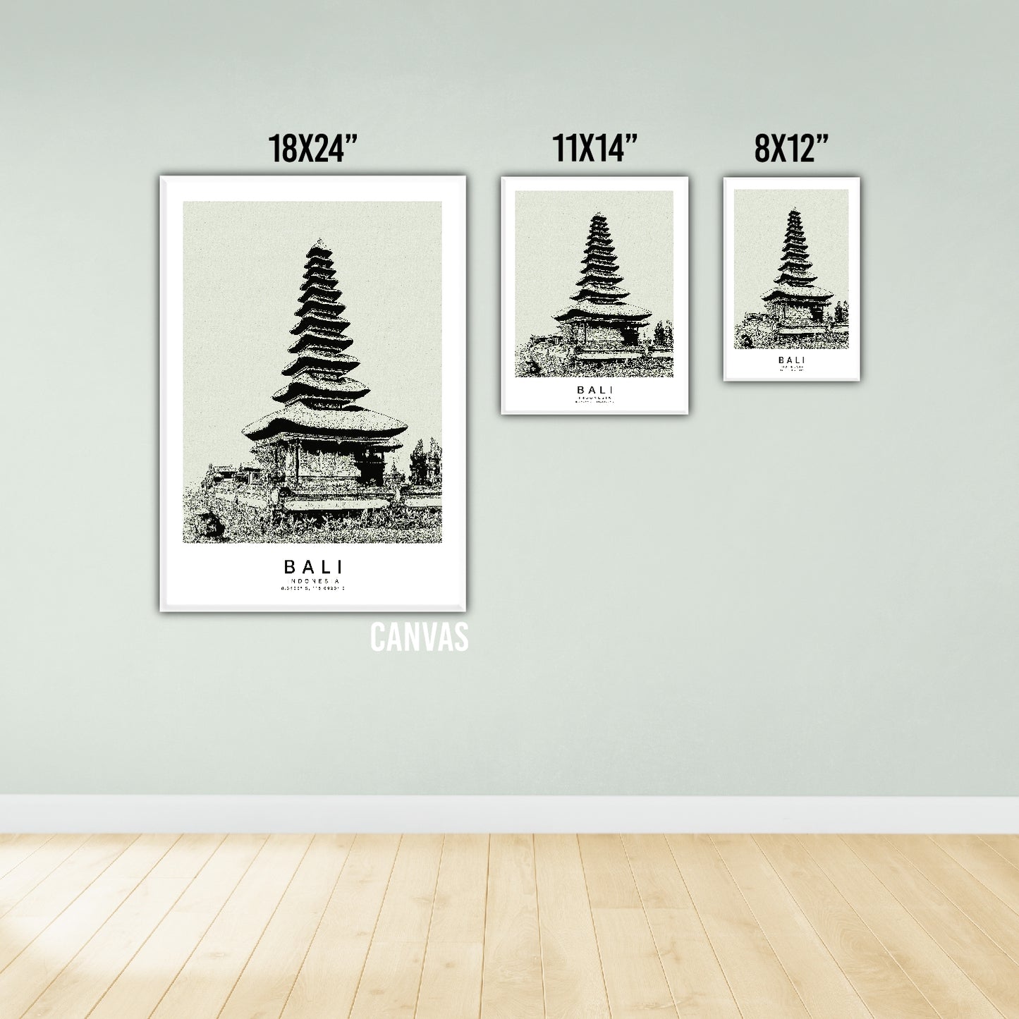 Bali Indonesia Sketch Art Style Travel Poster Wall Art Print Home Decor Picture Wanderlust