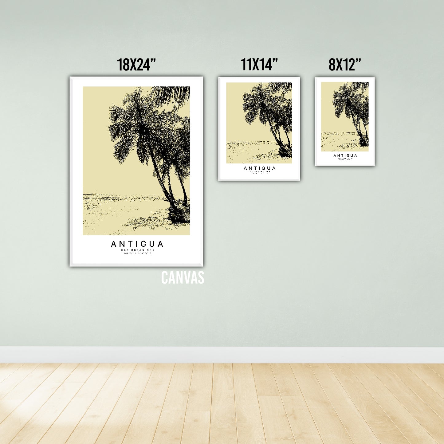 The Caribbean Antigua Sketch Art Style Travel Poster Wall Art Print Home Decor Picture Wanderlust