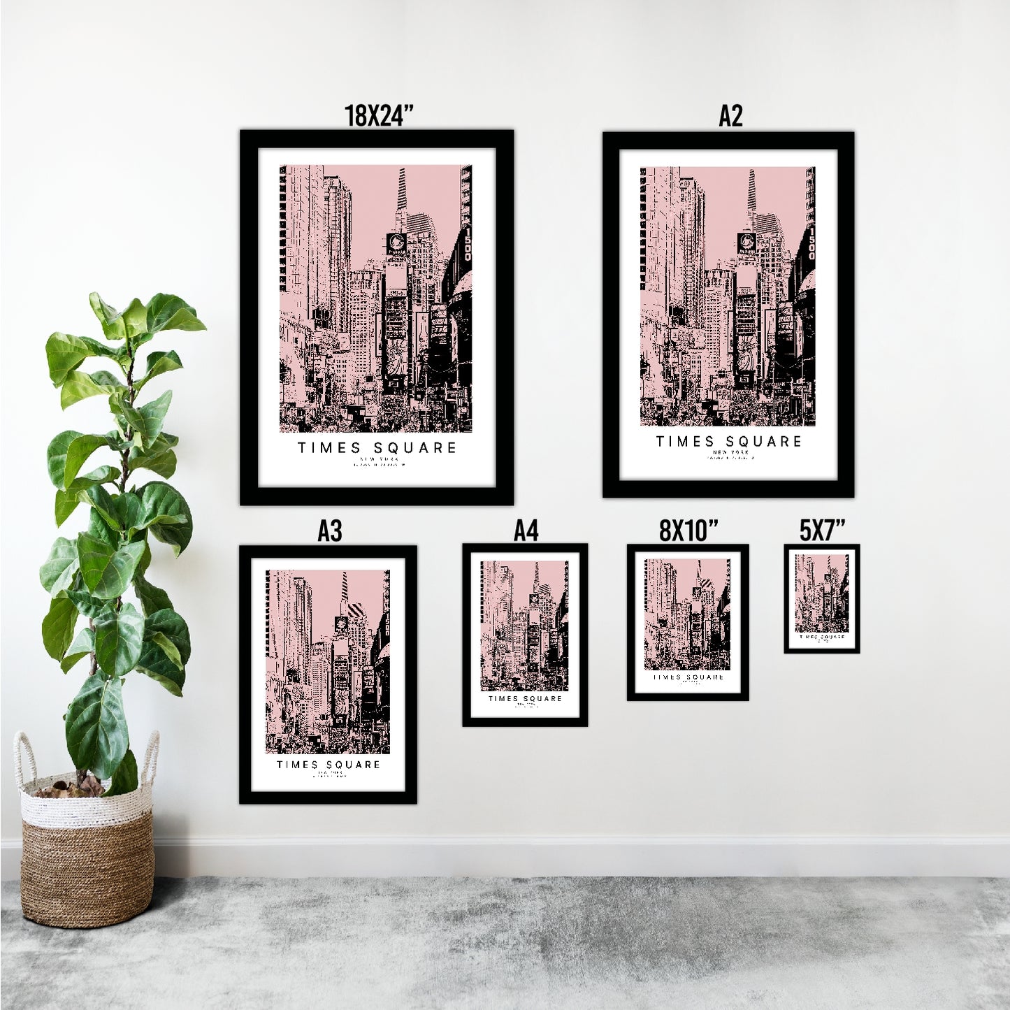 Times Square New York Sketch Art Style Travel Poster Wall Art Print Home Decor Picture Wanderlust