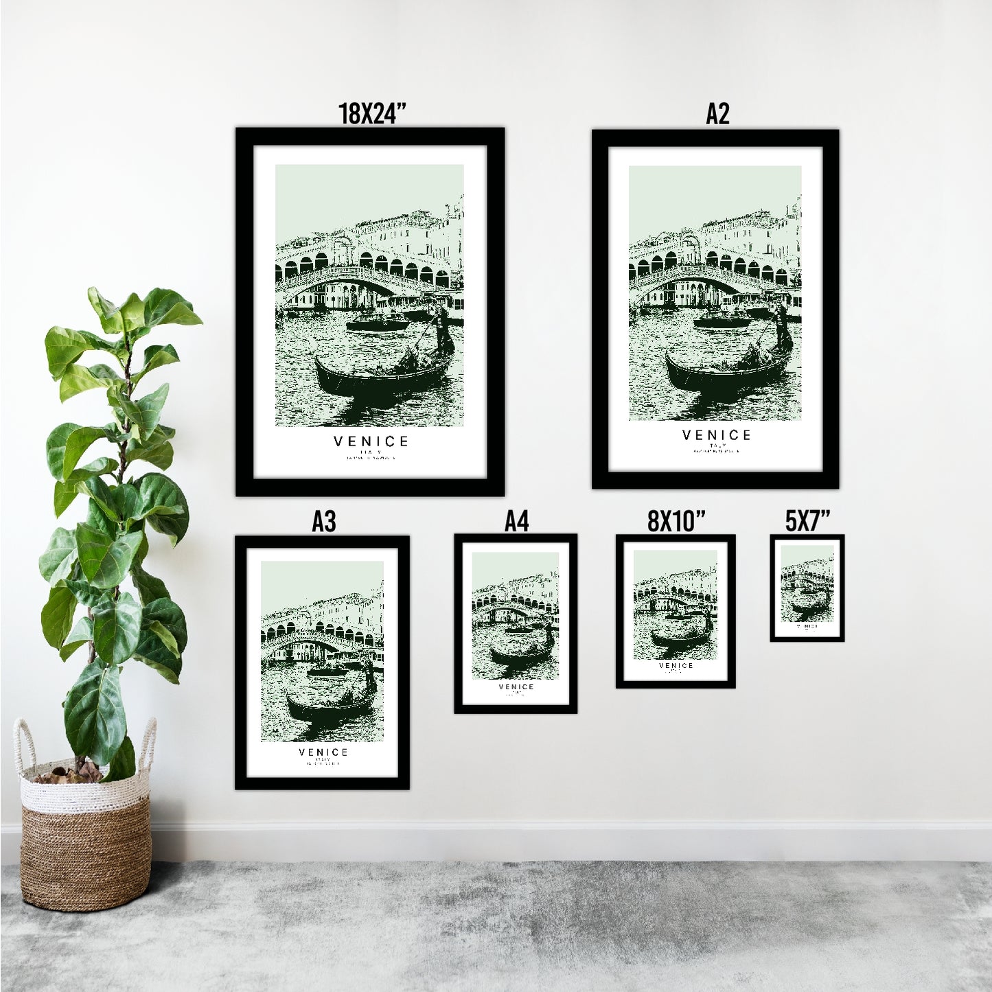 Venice Italy Sketch Art Style Travel Poster Wall Art Print Home Decor Picture Wanderlust