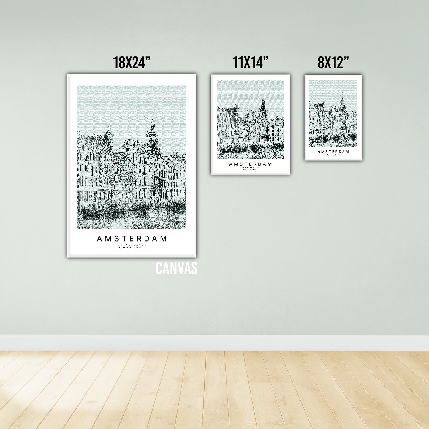 Amsterdam Netherlands Sketch Art Style Travel Poster Wall Art Print Home Decor Picture Wanderlust